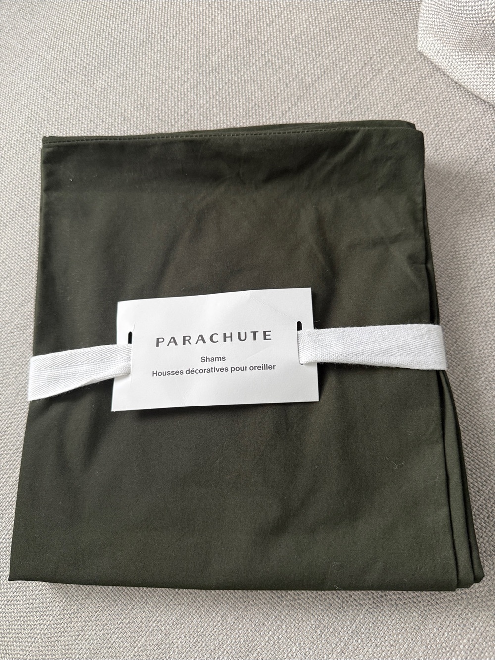 NWT Parachute Percale Sham set King Size Moss Color $89 MSRP
